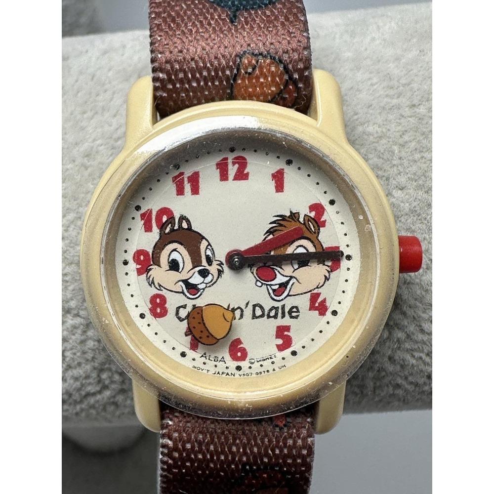 Chip 'N' Dale Disney Alba Child Vintage V507-0A30 New Battery 29MM 8" Rare N70